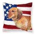 thumbnail image 1 of Dachshund Patriotic Fabric Decorative Pillow, 1 of 1