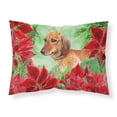 thumbnail image 1 of Dachshund Poinsettas Fabric Standard Pillowcase, 1 of 2