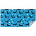 Table Menu App Dachshund and Polka Dot Blue Pattern Waterproof Tablecloth, Rectangular ...