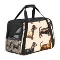 thumbnail image 1 of Dachshund Premium Fabric Pet Bag - Durable 900D Oxford Cloth - Cozy Sherpa Base - Ideal for Cats - Adjustable Nylon Webbing Straps - 17x10x11.8in/43x26x30cm Size, 1 of 7