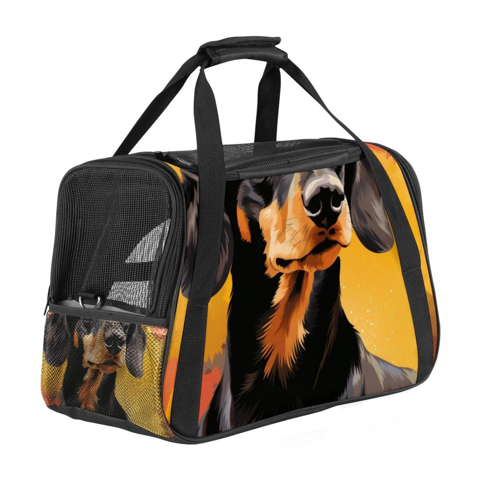 Dachshund Premium Sherpa Fabric Carrier Bag with 900D Oxford Cloth Base Adjustable Nylon Webbing Handle 17x10x11.8 Inches 43x26x30 cm Walmart