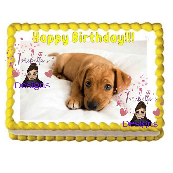 Dachshund Puppy Dog Image Edible Cake Topper Frosting Sheet