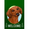 thumbnail image 1 of Dachshund Red - Best of Breed Welcome Pineapples House Flags, 1 of 1
