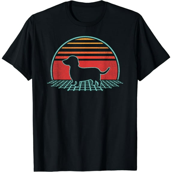 Dachshund Retro Vintage Weiner Dog 80s Style Gift T-Shirt
