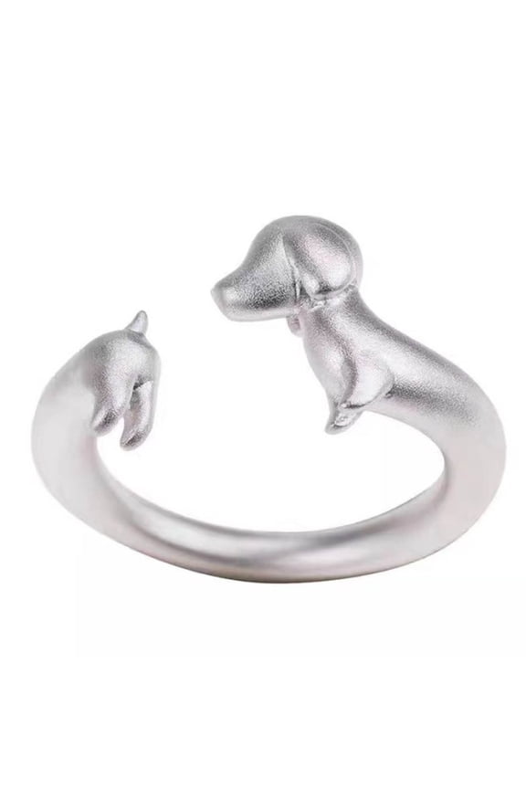 Dachshund Shaped Rings Elegant Pet Inspired Finger Decoration Handmade Jewelry