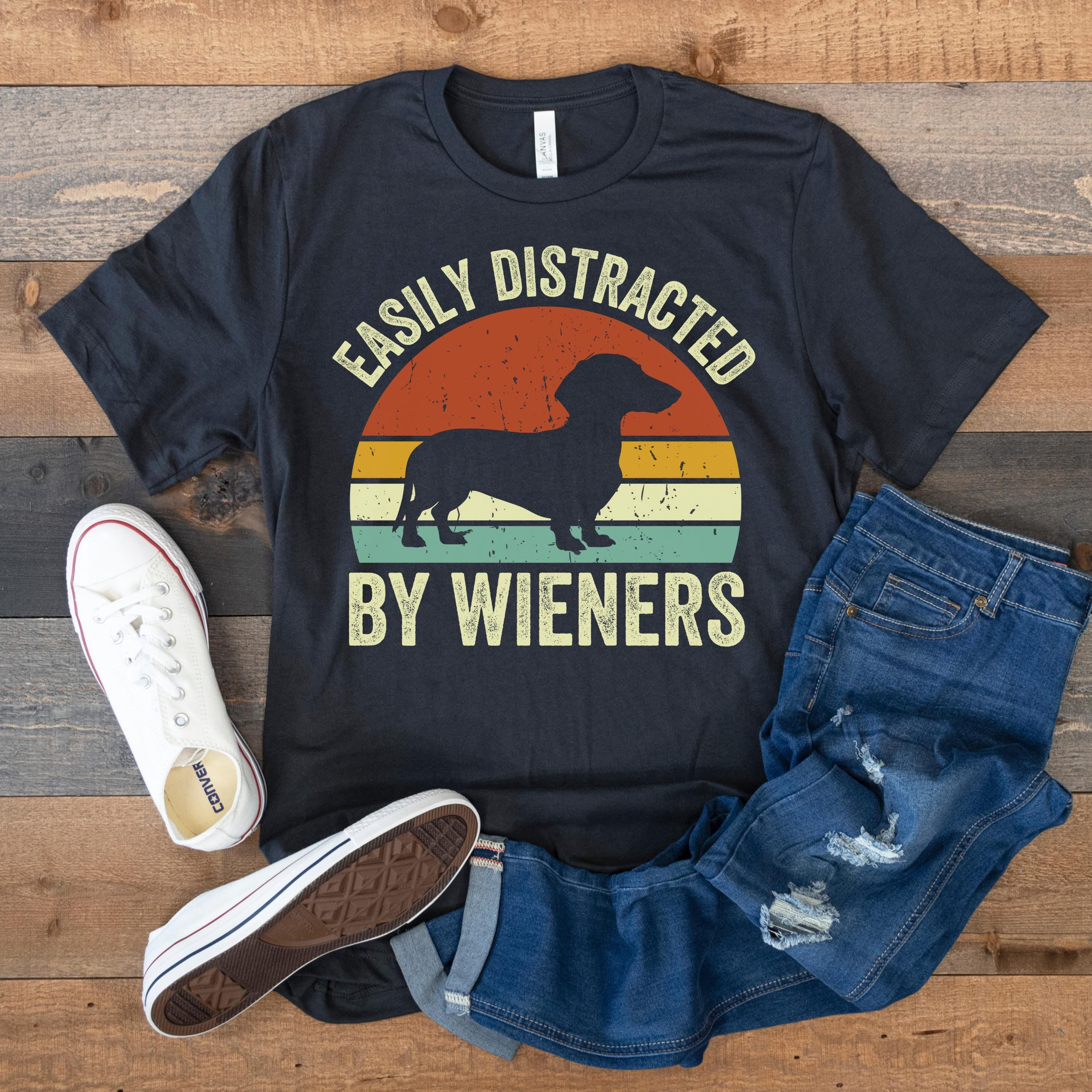 Dachshund Shirt, Funny Wiener Dog Tee, Retro Dog Lover Gift, Easily ...
