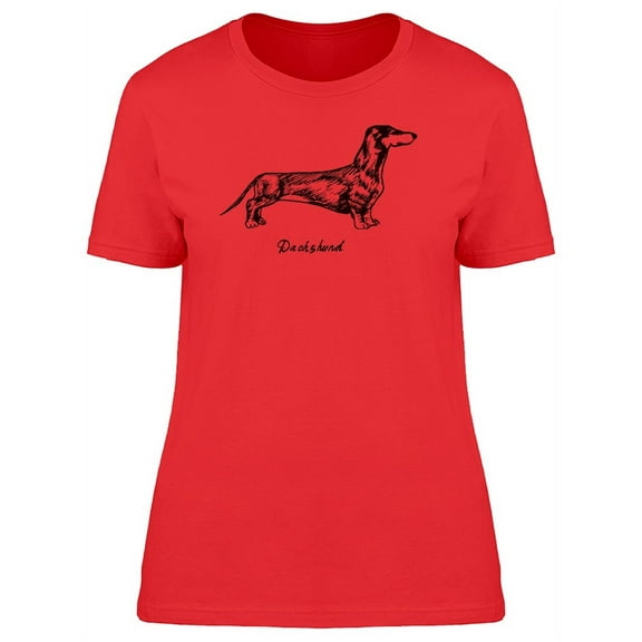 Dachshund Silhouette T-Shirt Women -Image by Shutterstock, Female Large