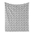 thumbnail image 1 of Dachshund Soft Flannel Fleece Blanket, Repetitive Pattern with Silhouette Style Long Torso Breed Dog Print, Cozy Plush for Indoor and Outdoor Use, 70" x 90", Charcoal Grey and White, by Ambesonne, 1 of 6