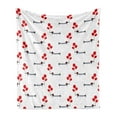 thumbnail image 1 of Dachshund Soft Flannel Fleece Throw Blanket, Dog Holding Balloons in Parisian Inspired Clothes, Cozy Plush for Indoor and Outdoor Use, 50" x 70", Charcoal Grey Vermilion, by Ambesonne, 1 of 6