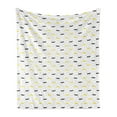thumbnail image 1 of Dachshund Soft Flannel Fleece Throw Blanket, Sketchy Painted Pattern Bicolour Sausage Dogs and Little Hearts, Cozy Plush for Indoor and Outdoor Use, 60" x 80", Black Mustard and White, by Ambesonne, 1 of 6