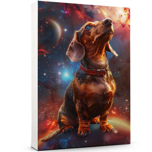 Dachshund Space Poster Wall Art Funny Dog - Dachshund Dog Canvas Wall Art For Bedroom Decor - Bathroom Art Wall Decor - Gifts For Women