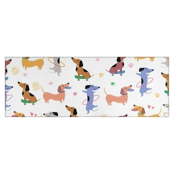 Dachshund Sport Kitchen Rug Mat,Kitchen Runner Rugs Non Skid Washable,Decorative Kitchen Floor Mats for Kitchen,Sink,Laundry,17"X47"