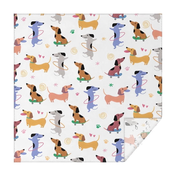 Dachshund Sport Square Tablecloth,Waterproof Square Table Cover,Wipeable Spillproof Washable Table Cover for Home Kitchen Party Decor 42"X42"(107x107cm)