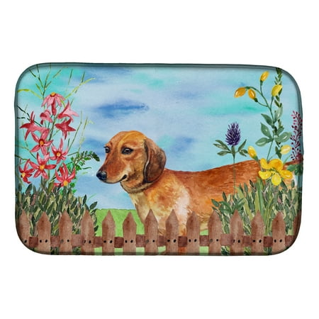 Dachshund Spring Dish Drying Mat