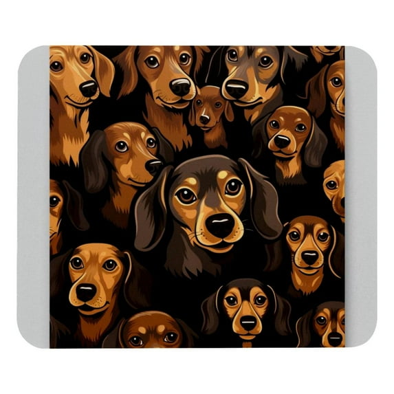 Dachshund Square Desk Pad Mouse Pad, 8.3x9.8 Inch Non-Slip Rubber Bottom Printed Mousepad for Office and Gaming