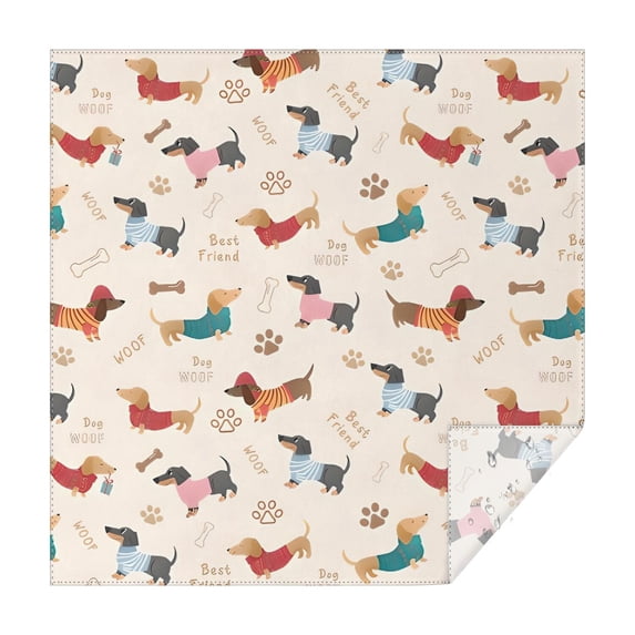 Dachshund Square Tablecloth,Waterproof Square Table Cover,Wipeable Spillproof Washable Table Cover for Home Kitchen Party Decor 60"x60"(152x152cm)