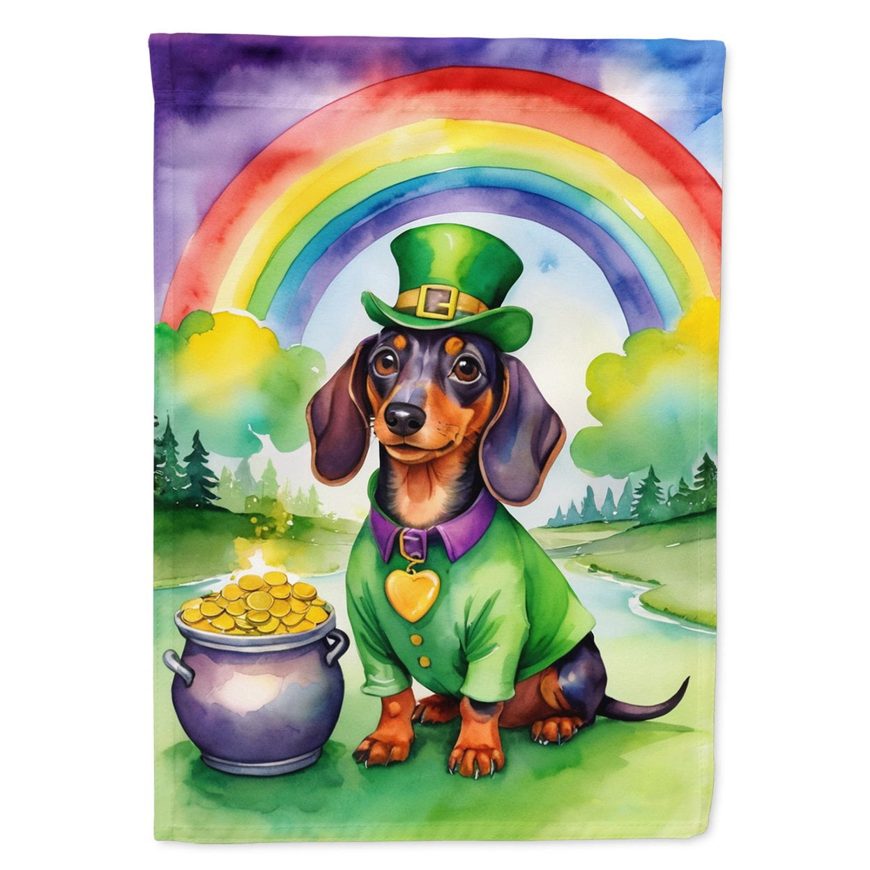 Dachshund St Patrick's Day Garden Flag 11.25 in x 15.5 in