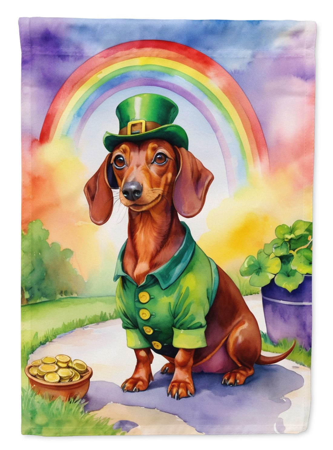Dachshund St Patrick's Day House Flag 28 in x 40 in