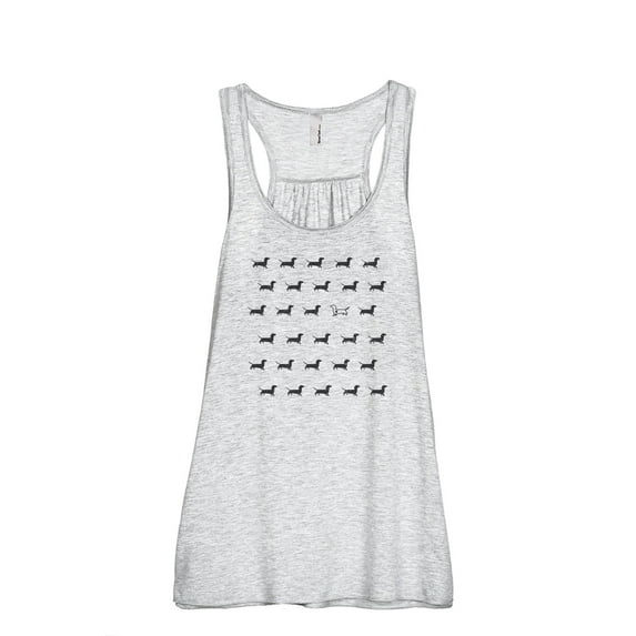 Dachshund Stand Out Women's Fashion Sleeveless Flowy Racerback Workout Yoga Tank Top Sport Grey Large