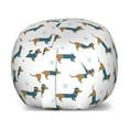 thumbnail image 1 of Dachshund Storage Toy Bag Chair, Winter Cartoon Sausage Dog in Pullover and Snowflakes, Stuffed Animal Organizer Washable Bag, Large Size, Ginger Dark Turquoise, by Ambesonne, 1 of 3