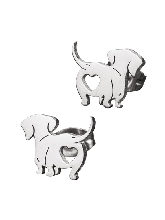 Dachshund Studs Earring Unique Fashion Ear Jewelry Pet Dog Ear Studs Dachshund Ear Pins Alloy Texture for Daily