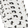 thumbnail image 1 of Dachshund Table Place Mats Set of 4 Cute Dog Table Mats Kitchen Decor Dinner Indoor Puppy Dogs Placemats Dining Table Breathable Kawaii Pet Brown White Placemats18 x12, 1 of 4