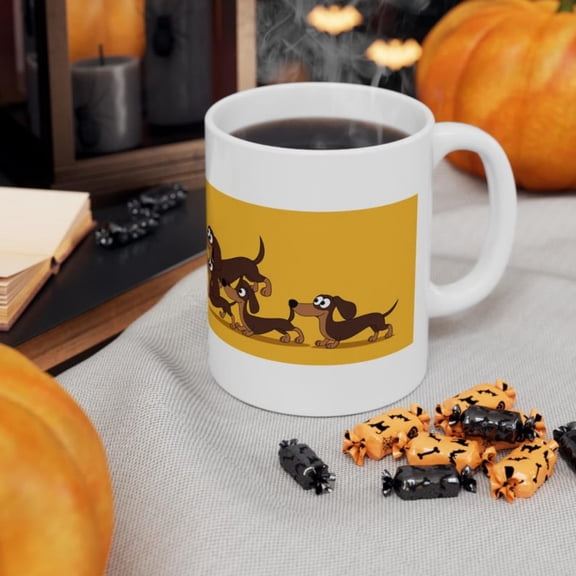 Dachshund Themed Coffee Mug - Perfect Gift Dog Lovers, Cute Pet Lover's Mug, Animal Lover's Cup, Unique Kitchenware, Dog Mom Gift.jpg
