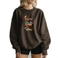 thumbnail image 1 of Dachshund Through The Snow Sweatshirt Women Christmas Holiday Dog Mom Gifts Long Sleeve Graphic Shirts Top, 1 of 4