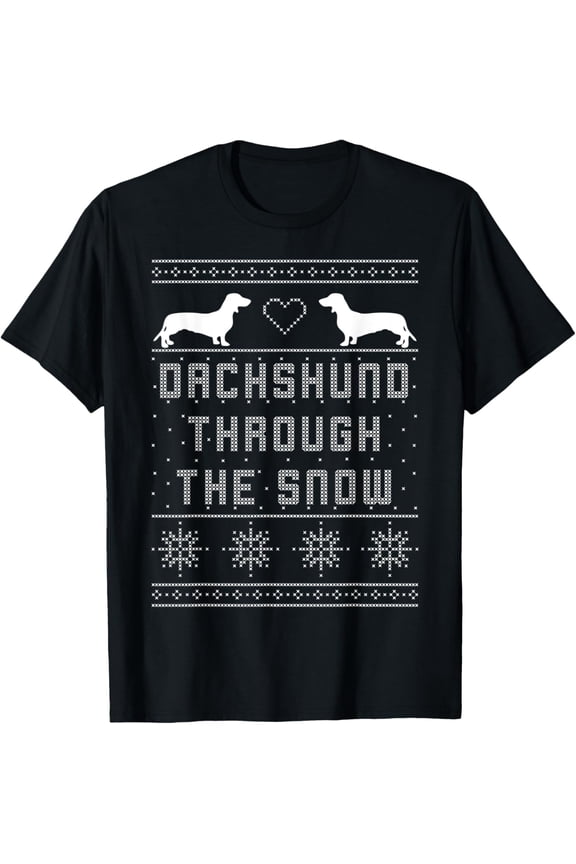Dachshund Through the Snow Shirt Ugly Christmas Sweater Gift