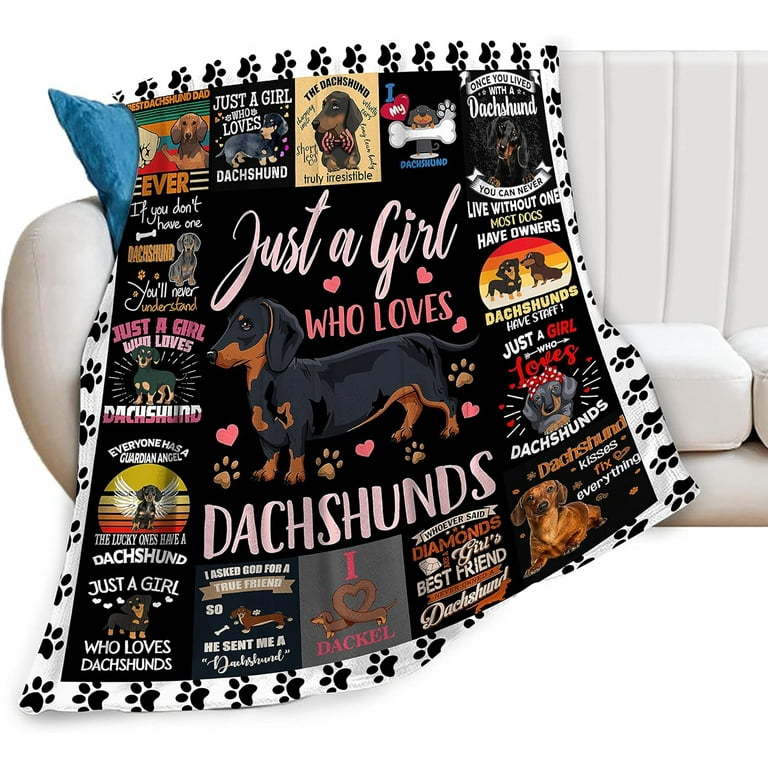 Dachshund Throw Blanket Dachshund Dog Pattern Blanket Super Soft
