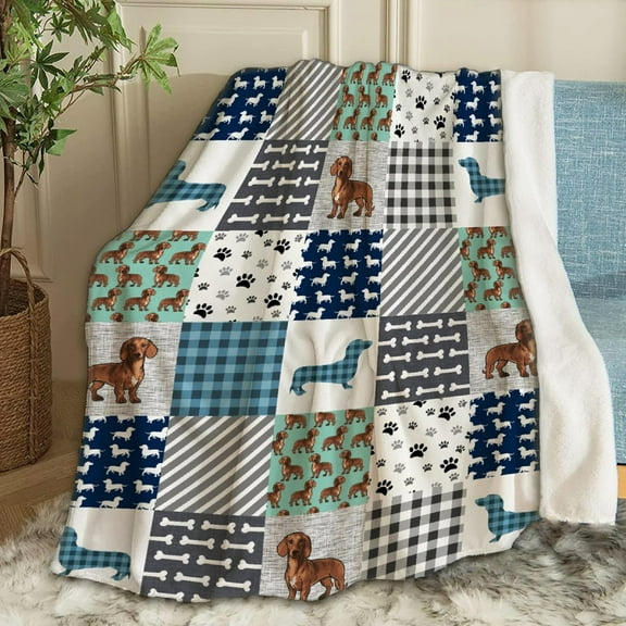 Dachshund Throw Blanket Fannel Fleece Super Soft Funny Blanket Travel Throw Blanket for Bed Couch Sofa 40 x 30 Inch for Baby
