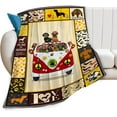 thumbnail image 1 of Dachshund Throw Blanket Ultra Soft Cozy Plush Weiner Sausage Dog Flannel Fleece Blankets Lightweight Fuzzy Warm Party Blanket Dachshund Lovers Gifts for Bed Couch Sofa Women Adults 50"x40", 1 of 1