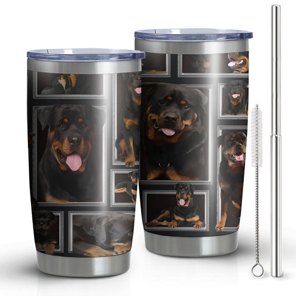 Dachshund Tumbler Cup with Lid Spill Proof Iced Coffee Travel Mug Insulated Stainless Steel Water Bottle 20 Oz Cold Drink Thermal Cups