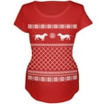 thumbnail image 1 of Dachshund Ugly Christmas Sweater Red Maternity Soft T-Shirt, 1 of 1