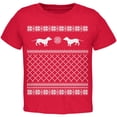 thumbnail image 1 of Dachshund Ugly Christmas Sweater Red Toddler T-Shirt, 1 of 1