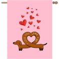thumbnail image 1 of Dachshund Valentine House Flag Weiner Dog Valentines Day Garden Decorative for Outside 28 x 40 Double Sided I Love You Long Time Holiday Anniversary Yard Banner, 1 of 6