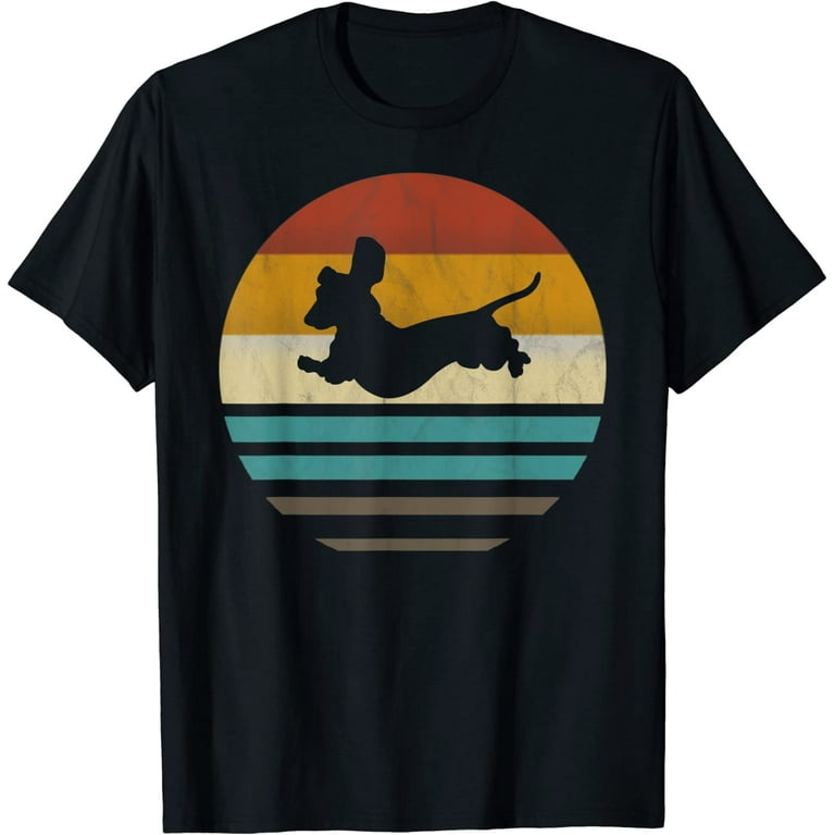 Dachshund Vintage Silhouette 60s 70s Retro Gifts Dog Lover T-Shirt Dachshund Vintage Silhouette 60s 70s Retro Gifts Dog Lover T-Shirt