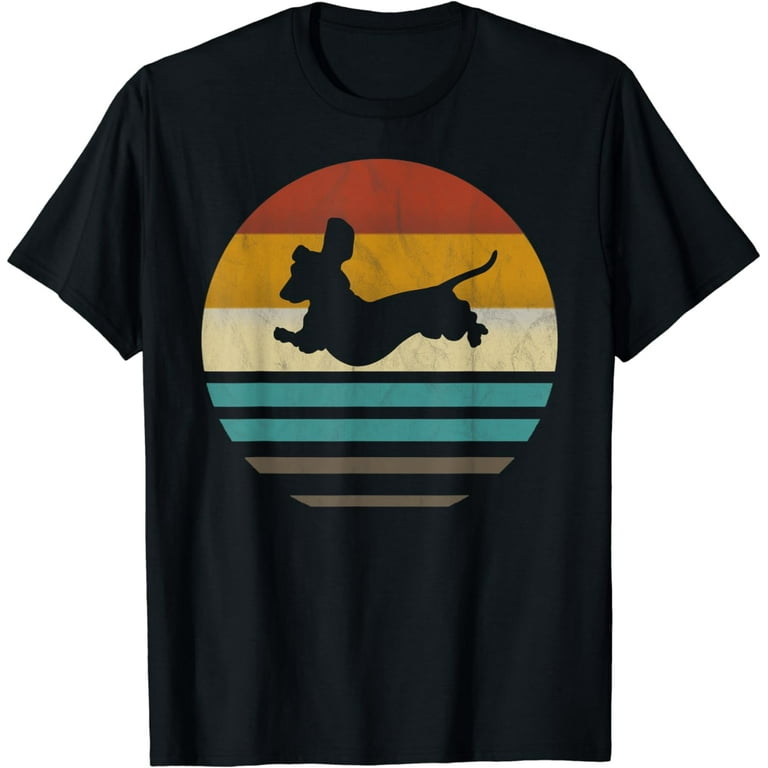 Dachshund Vintage Silhouette 60s 70s Retro Gifts Dog Lover T-Shirt Dachshund Vintage Silhouette 60s 70s Retro Gifts Dog Lover T-Shirt