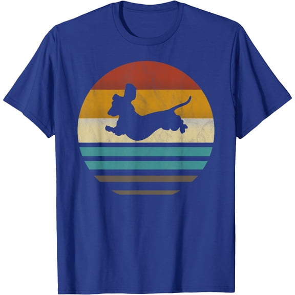 Dachshund Vintage Silhouette 60s 70s Retro grunge Dog Lover Unisex T-Shirt for Men Women Kids Toddler