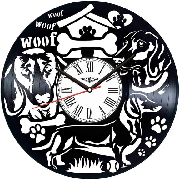 Dachshund Vinyl Record Wall Clock Retro style Wall clock Silent Home Decor Unique Art Special Home Accessories Creative Personality Gift