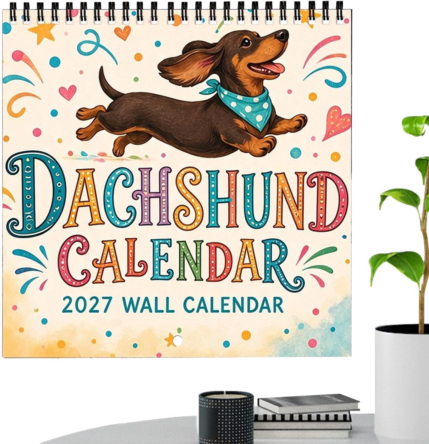 Dachshund Wall Calendar 2027, Jan - Dec Wall Planner Guard, Spiral ...