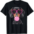 thumbnail image 1 of Dachshund Wearing Glasses And Blowing Pink Bubble Gum T-Shirt Size S-5XL, 1 of 5