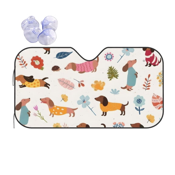 Dachshund Weiner Dog Car Windshield Sun Shade Universal Fit Auto Sun Visor Protector