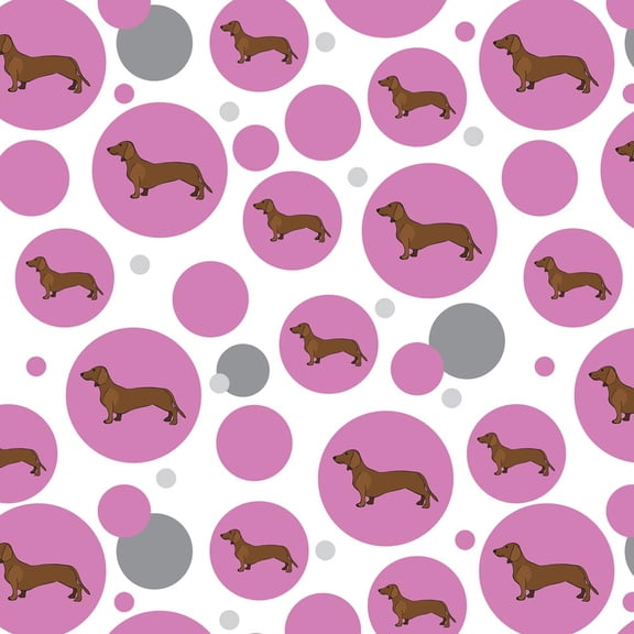 Dachshund Weiner Dog Cartoon on Pink Premium Gift Wrap Wrapping Paper Roll Pattern