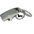 Dachshund, Weiner Dog, Plated Metal Whistle Bottle Opener Keychain Key