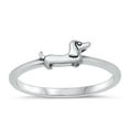 thumbnail image 1 of Dachshund Weiner Dog Puppy Ring .925 Sterling Silver Band Jewelry Female Male Unisex Size 6, 1 of 4