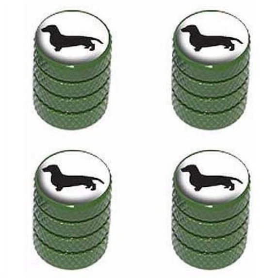 Dachshund Weiner Dog Tire Rim Wheel Aluminum Valve Stem Caps, Multiple Colors
