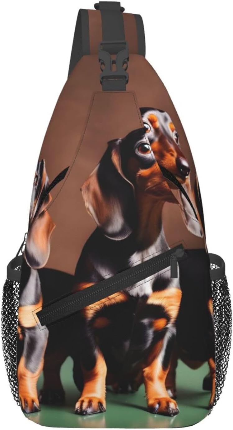 Dachshund Weiner dog Foldie Crossbody Bag Durable Small Sling Bag and