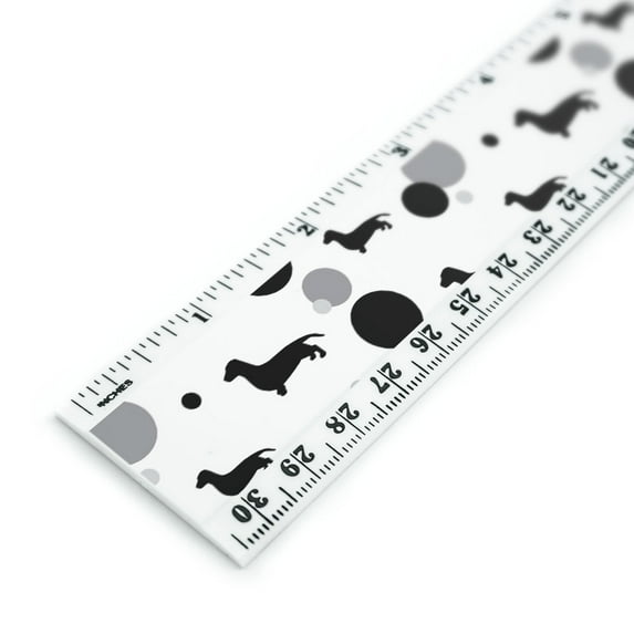 Dachshund Wiener Dog 12 Inch Standard and Metric Plastic Ruler