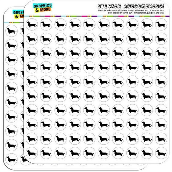 Dachshund Wiener Dog 200 1/2" (0.5") Planner Calendar Scrapbooking Crafting Stickers
